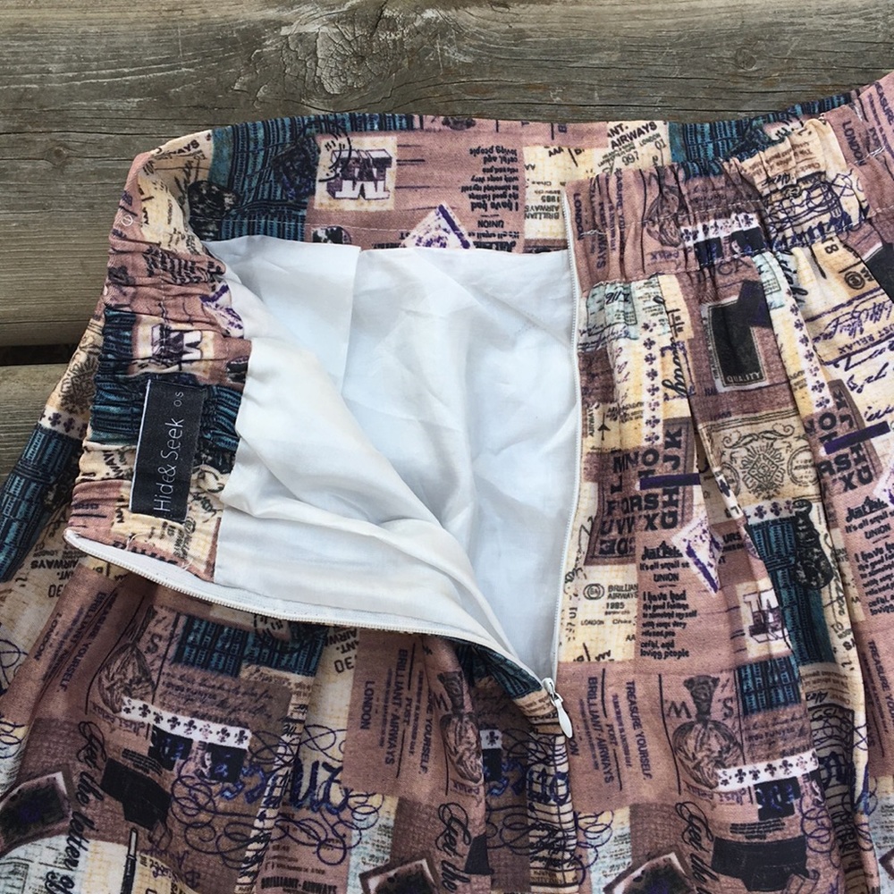 Letter Collage Print Vintage Inspired Skirt - Picture 8 of 8